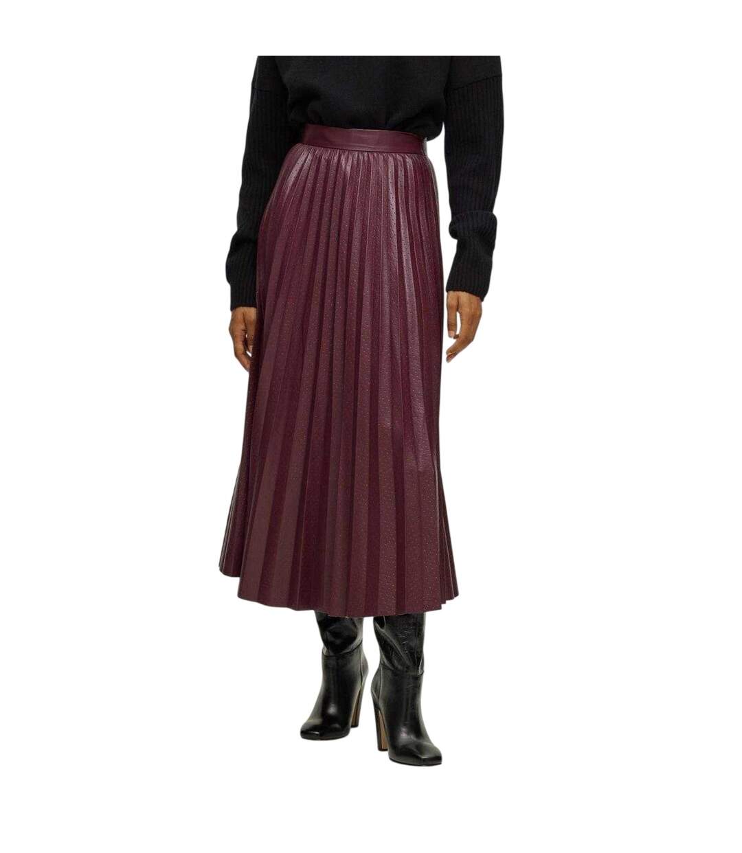Jupe Mi-longue Veplika Femme Rouge Boss-4
