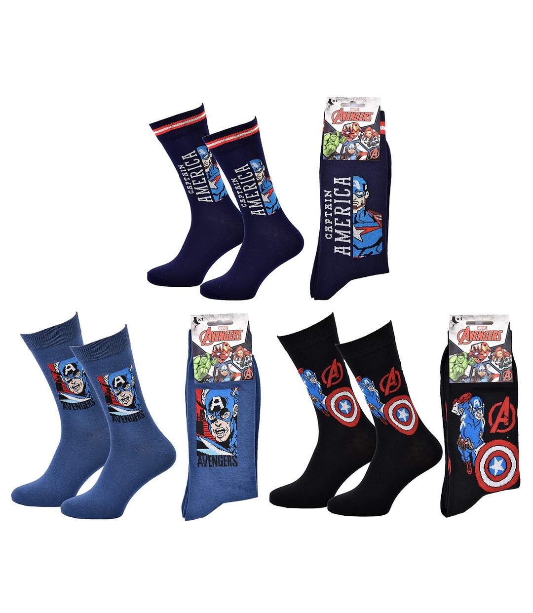 Chaussettes Pack Cadeaux Homme LICENCE Pack 3 Paires CAPTAIN24