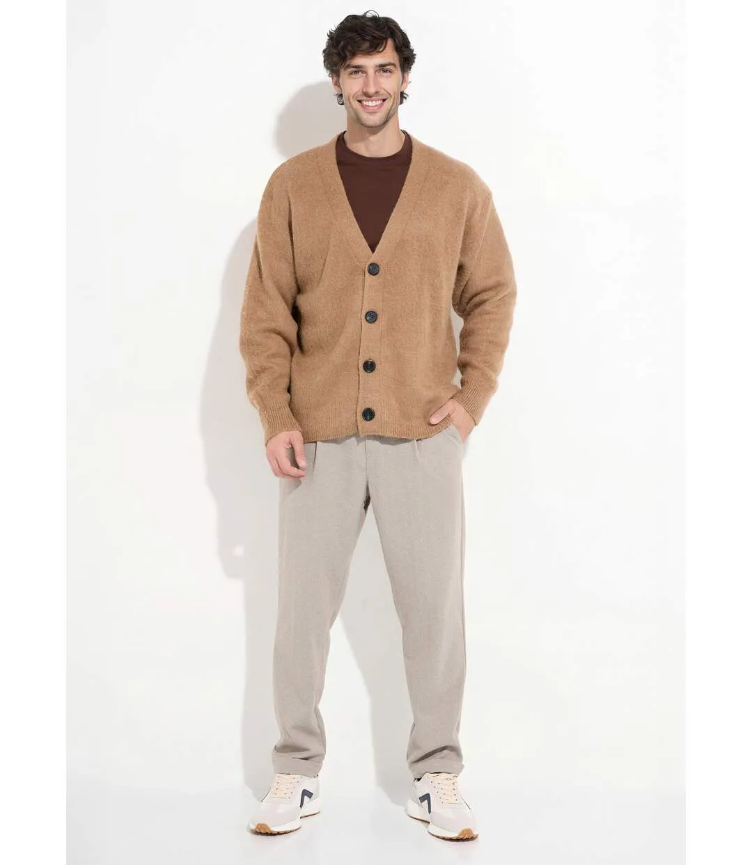 Gilet chaud en maille avec de la laine-3