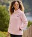 Le Pull Polaire Brodé Col Tricot-2
