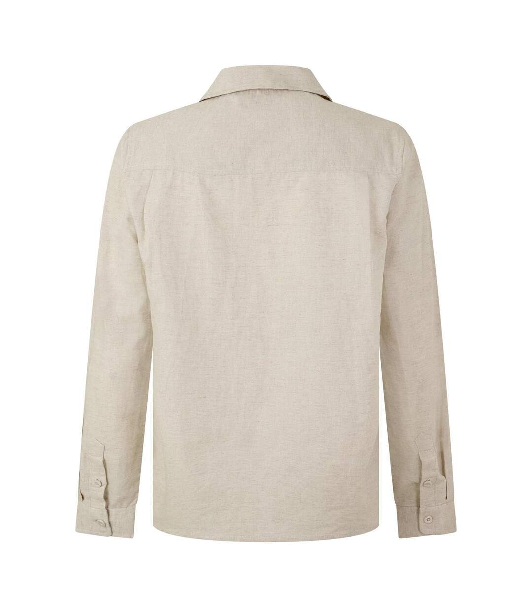Mens Linen Long-sleeved Shirt Oatmeal Belier-2