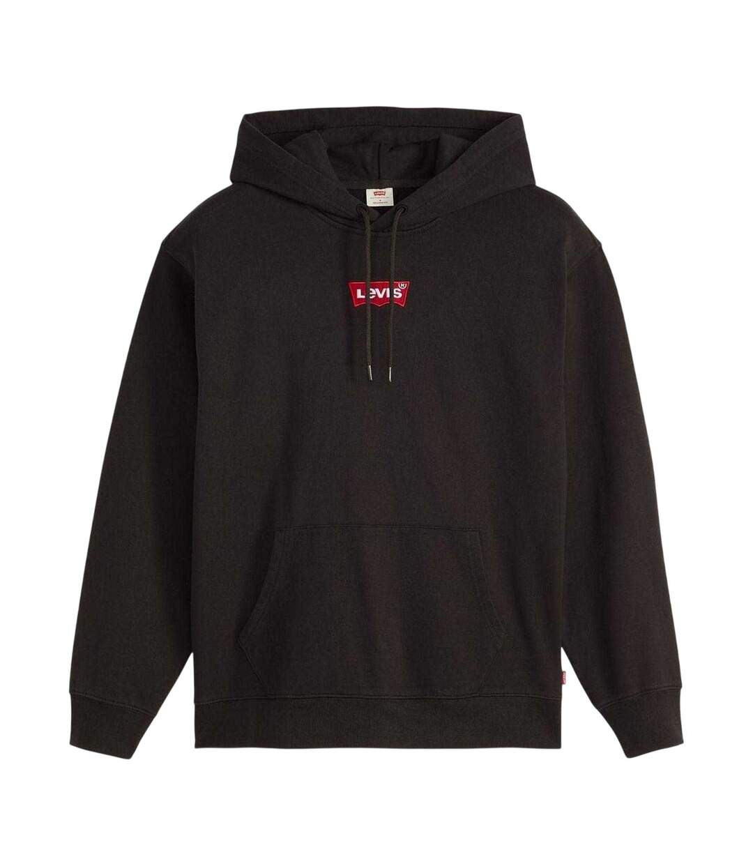 Mens Batwing Logo Cotton Blend Relaxed Fit Hoodie Black Levis-2