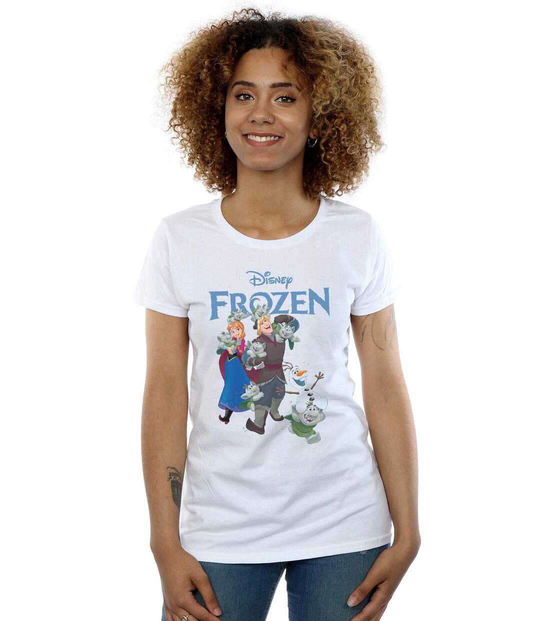 Disney T-shirt en coton Femme/Femme Frozen Happy Trolls (Blanc) - UTBI22018-2
