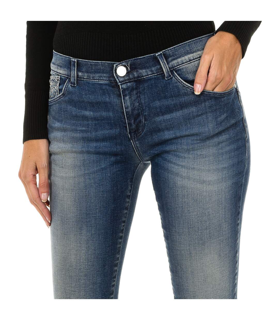 Women's 6X5J23-5D0FZ Long Jeans-2