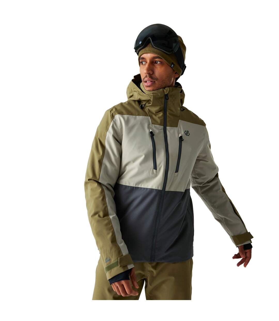 Blouson De Ski Baseplate Homme Olive Blanc Cassé Dare 2B-1