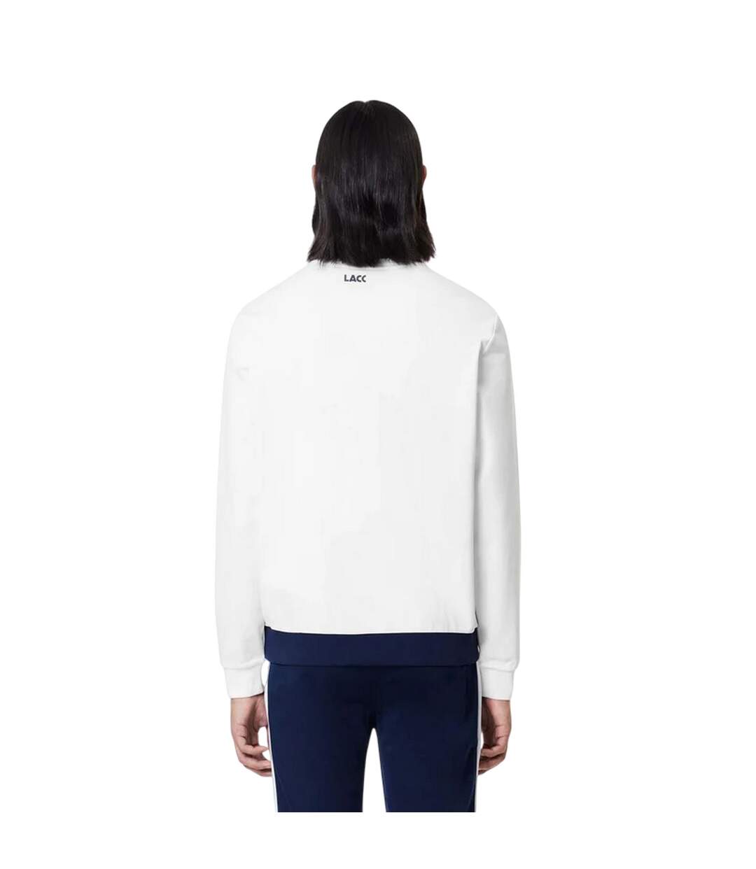 Sweat Tennis Motif/style Blocs De Couleurs Homme Blanc Bleu Marine Lacoste-3