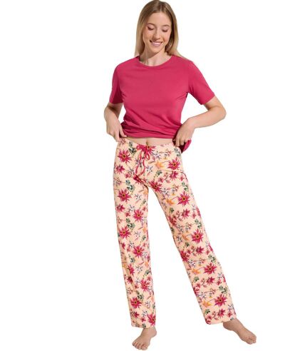 Pyjama pantalon t-shirt manches courtes Flowers Lisca Cheek