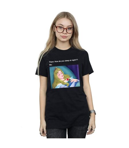 Disney - T-shirt SLEEPING BEAUTY MEME - Femme (Noir) - UTBI16860