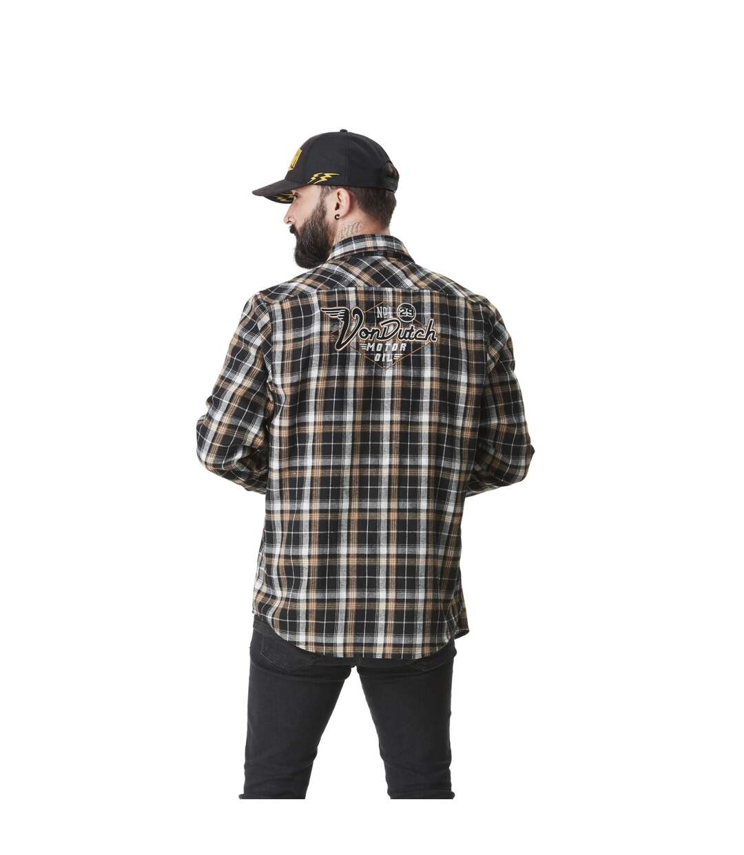 Chemise homme en flanelle à carreaux avec broderie dans le dos Tyler Vondutch