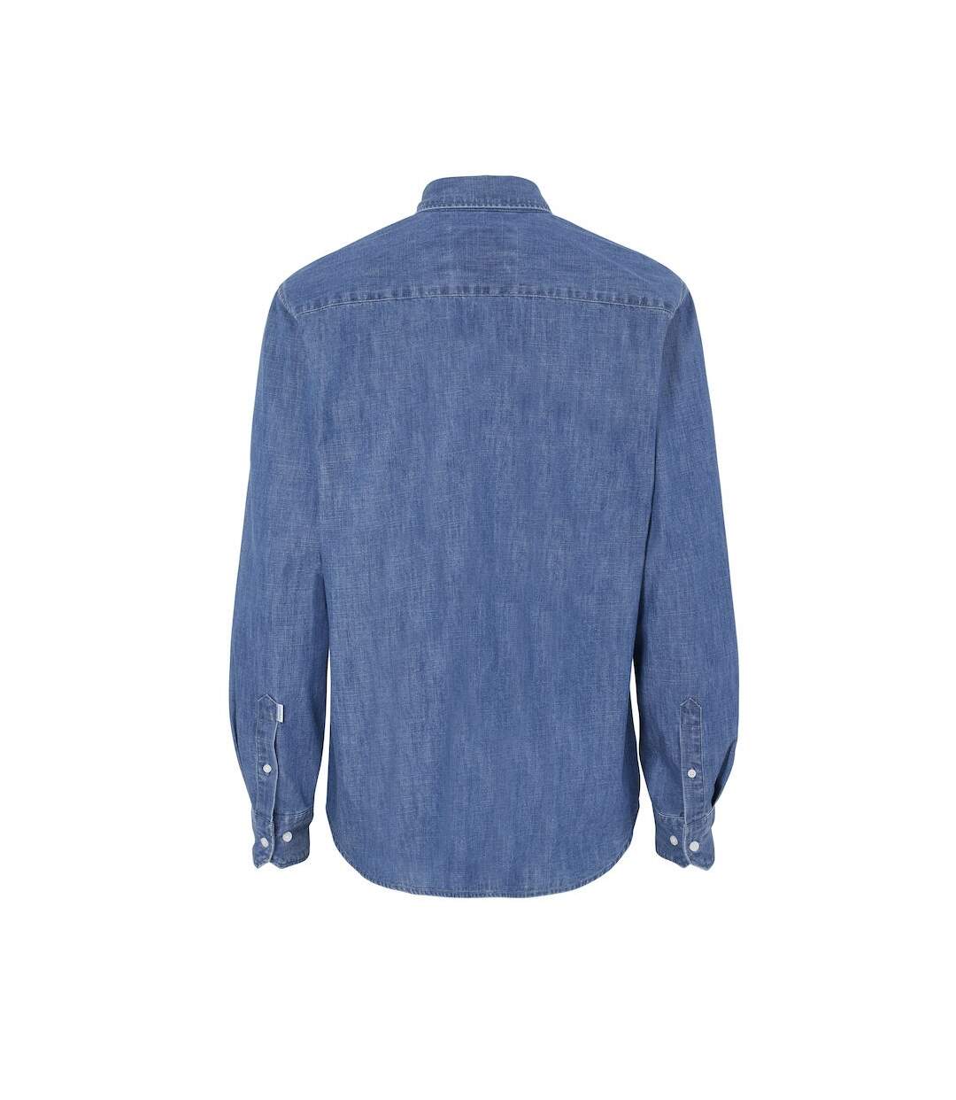 Mens Denim Slim Shirt Blue Cottover-2