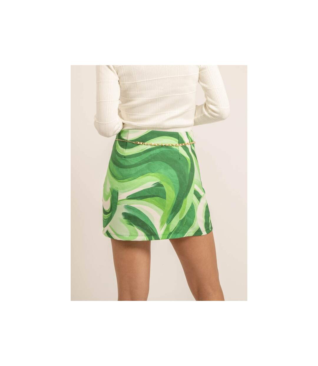 Jupe courte motifs avec ceinture XEVRY - Dona X Lisa-2