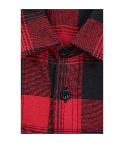 Mens trace flannel long-sleeved shirt red Mountain Warehouse