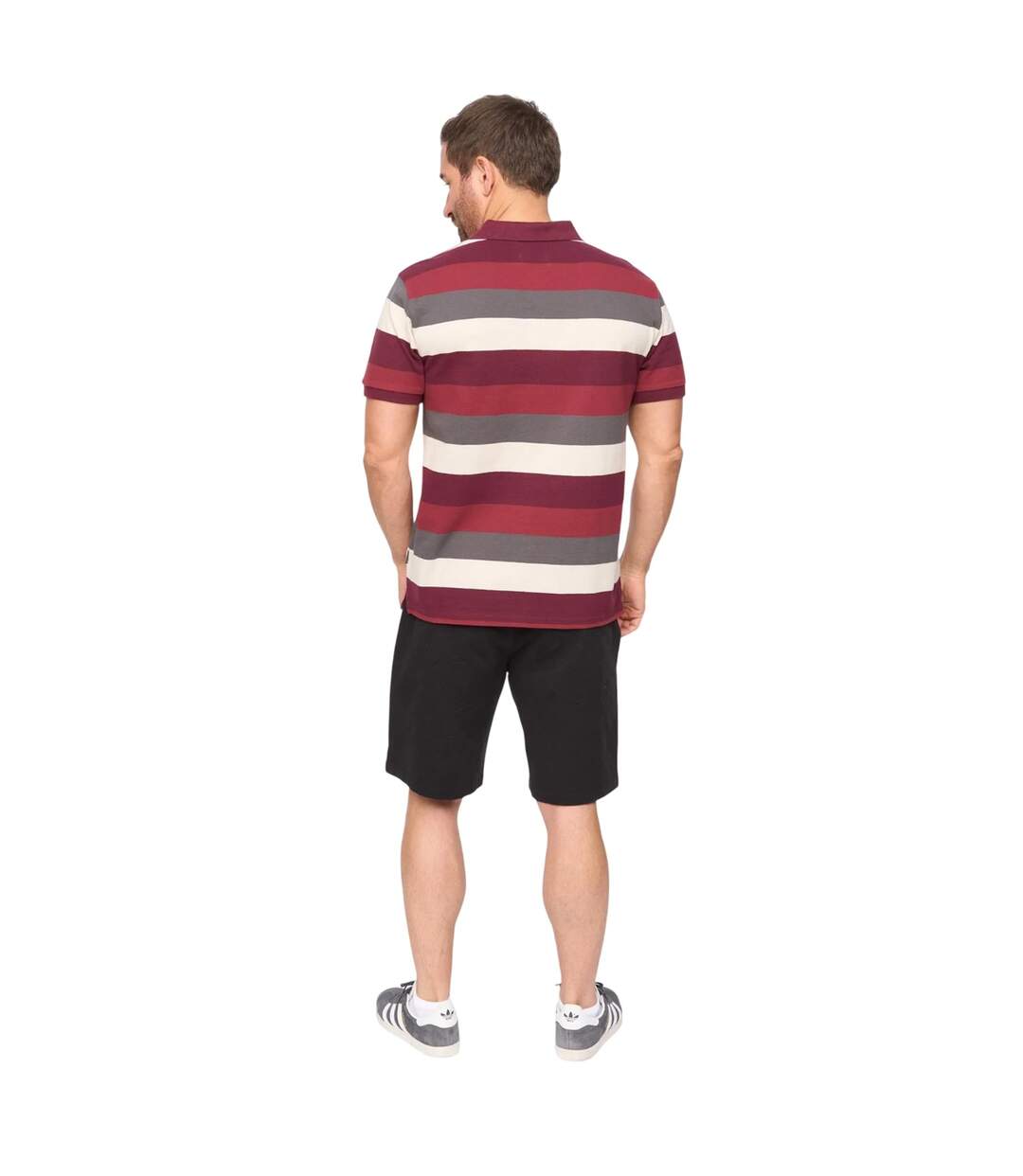Polo Motif/style Rayé Hadley Homme Bordeaux Bewley & Ritch-3
