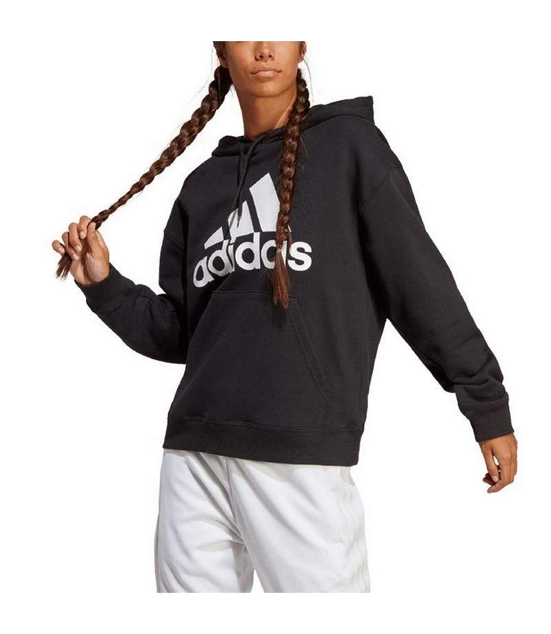 Sweat À Capuche Essentials Femme Noir Adidas-1