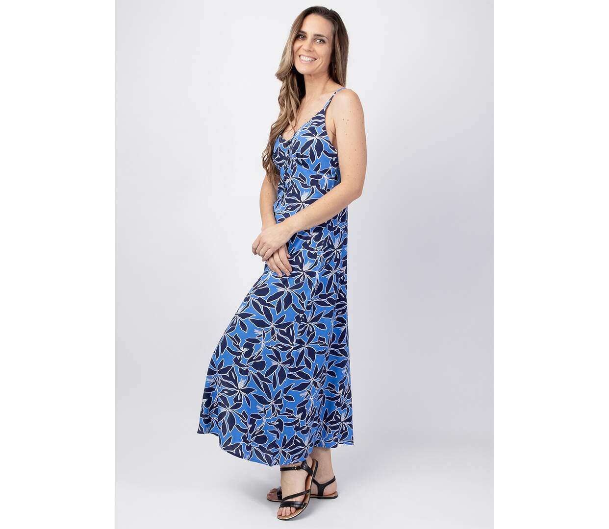 Robe longue VICTORIA coupe flatteuse Coton Du Monde-3