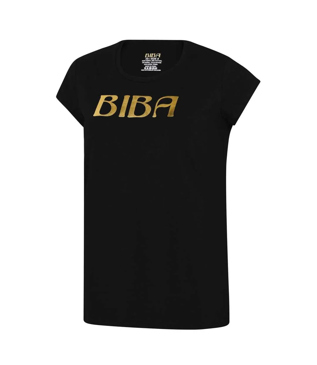 T-shirt Motif/style Logo Femme Noir Biba-2