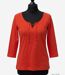 MAYFLOWER DOUGLAS1 - Tee-shirt manches 3/4 en maille flammée avec col à lacets-3