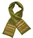 Écharpe Jacquard Laine & Acrylique Vert Kaki - Motifs Ethniques-1