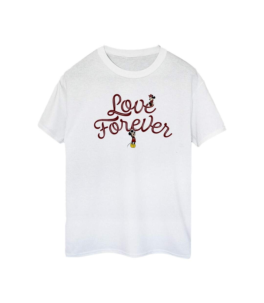 Disney Femme/Les femmes Mickey Mouse Love Forever - T-shirt boyfriend en coton (Blanc) - UTBI38838-1