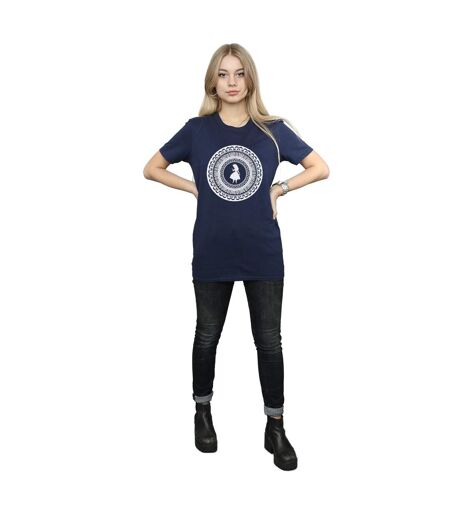 Disney Womens/Ladies Alice In Wonderland Circle Cotton Boyfriend T-Shirt (Bleu marine) - UTBI8543