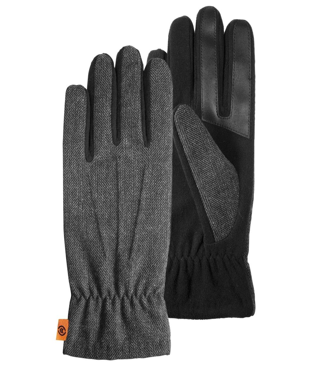 Isotoner Gants homme tactiles bi-matières tissu/polaire - doublure flexible