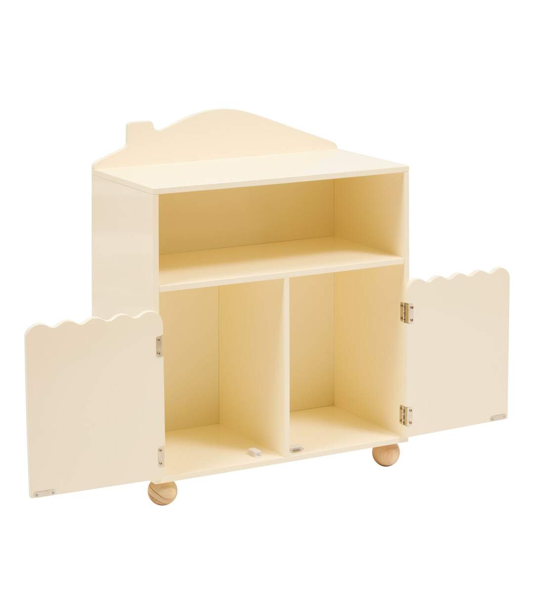 Bibliothèque enfant 2 portes et 1 niche BOULI - Beige-3