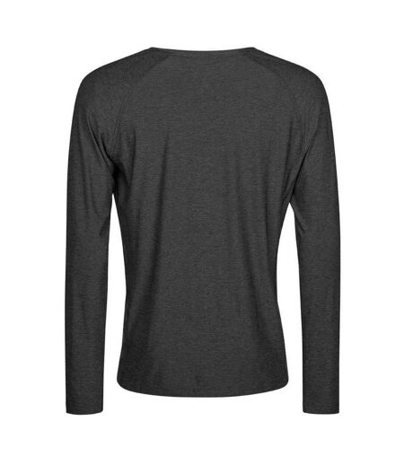 Mens cooldry long-sleeved t-shirt black melange Tee Jays