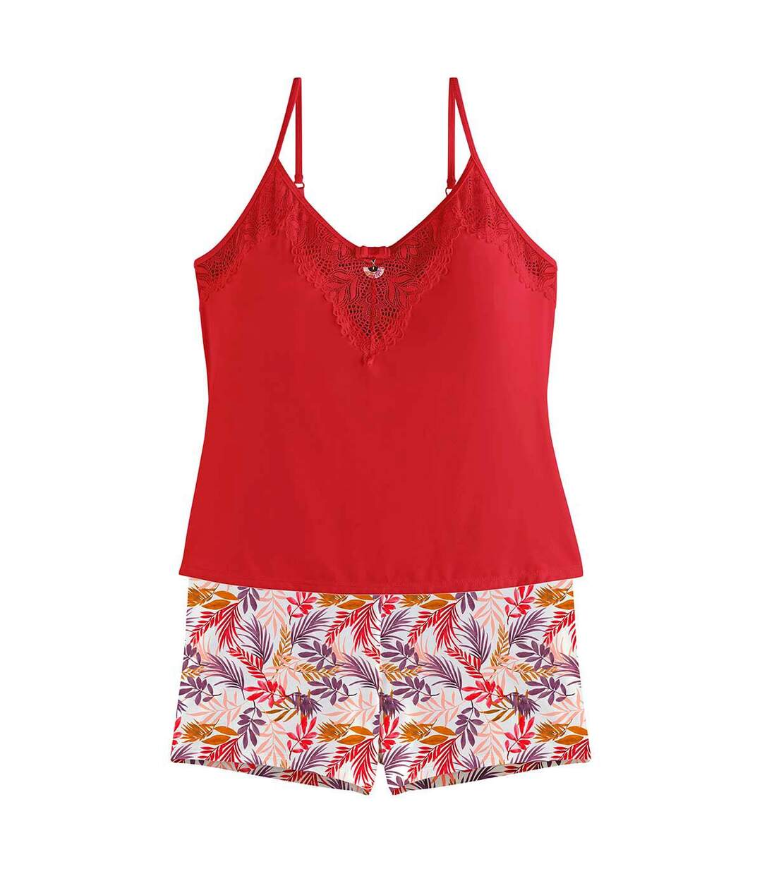 Top + short rouge Pile ou face