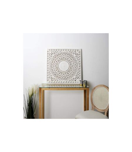 Décoration Murale en Bois Moulure 80cm Blanc