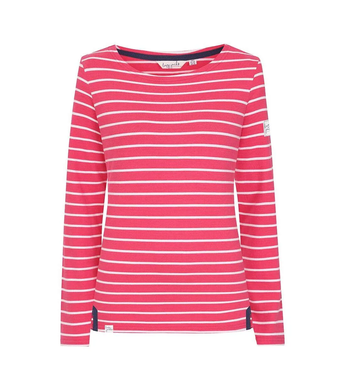 Womens/ladies Breton Long-sleeved Top Cherry Lazy Jacks-1