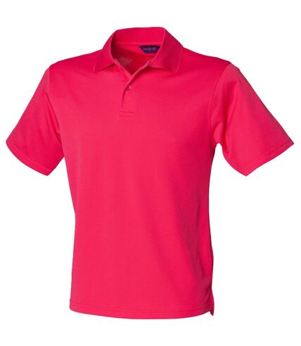 Henbury Mens Coolplus® Pique Polo Shirt (Bright Pink)