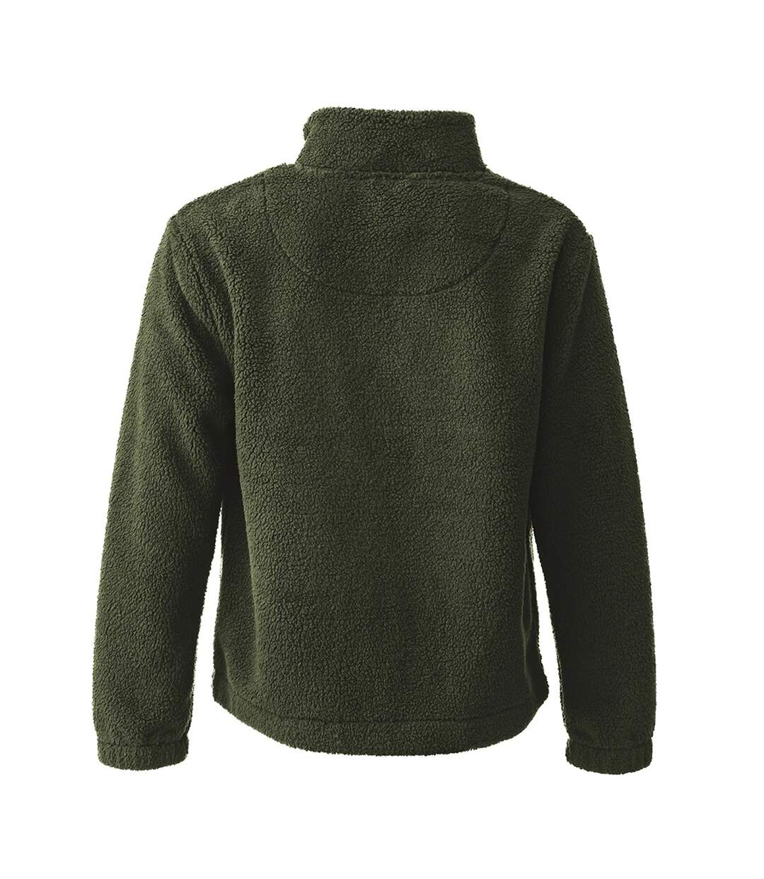 Unisex Adult Borg Quarter Zip Fleece Jacket Olive Green Ravine-3