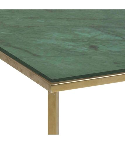 Table d’appoint carré en verre et métal - Vert