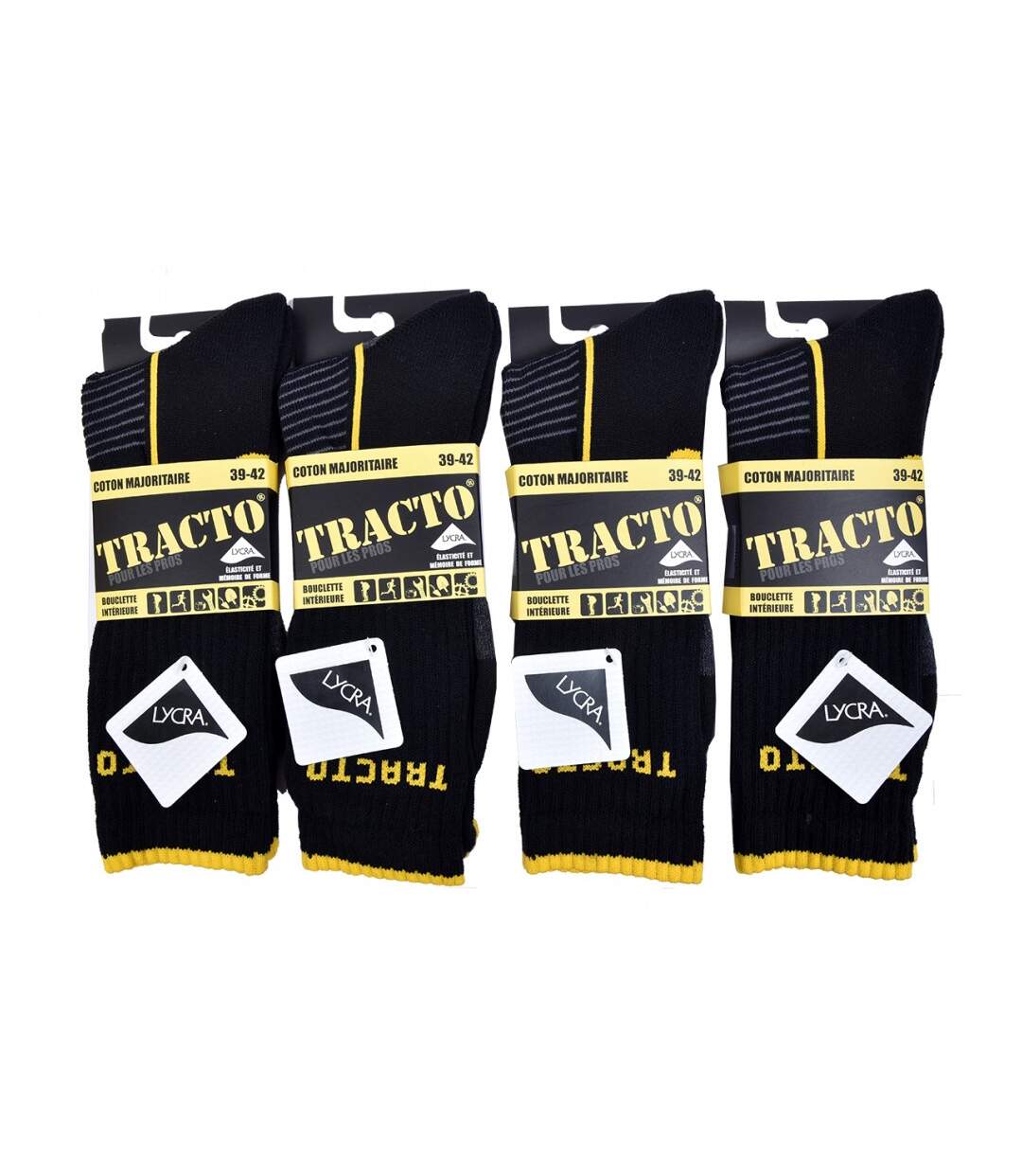 Chaussettes de Travail TRACTO pour Homme Résistance et Qualité Pro - Pack de 4-2