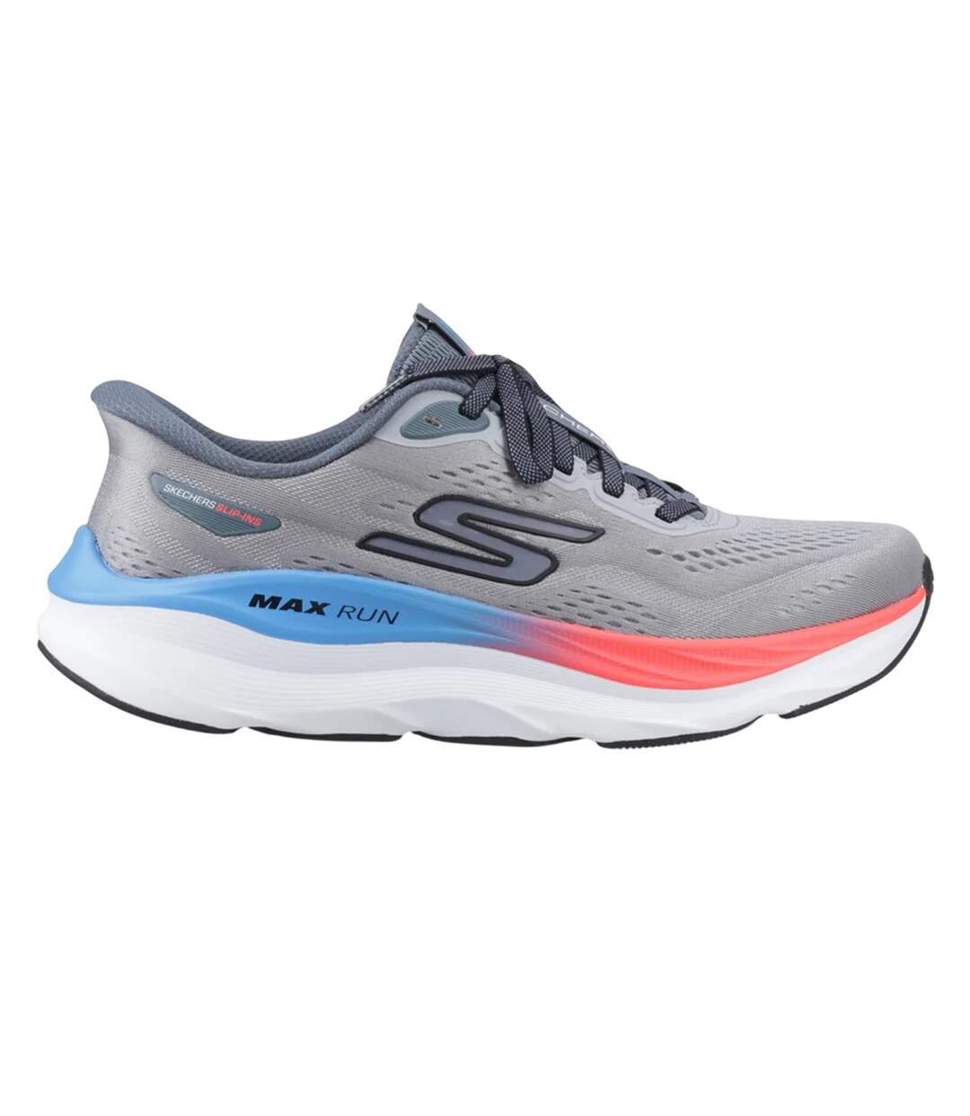 Mens Max Run Trainers Grey Multicoloured Skechers-3