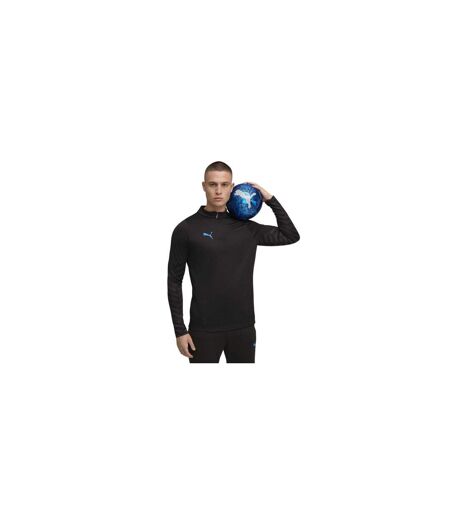 Mens Individual Cup Drill Top Black Blue Puma