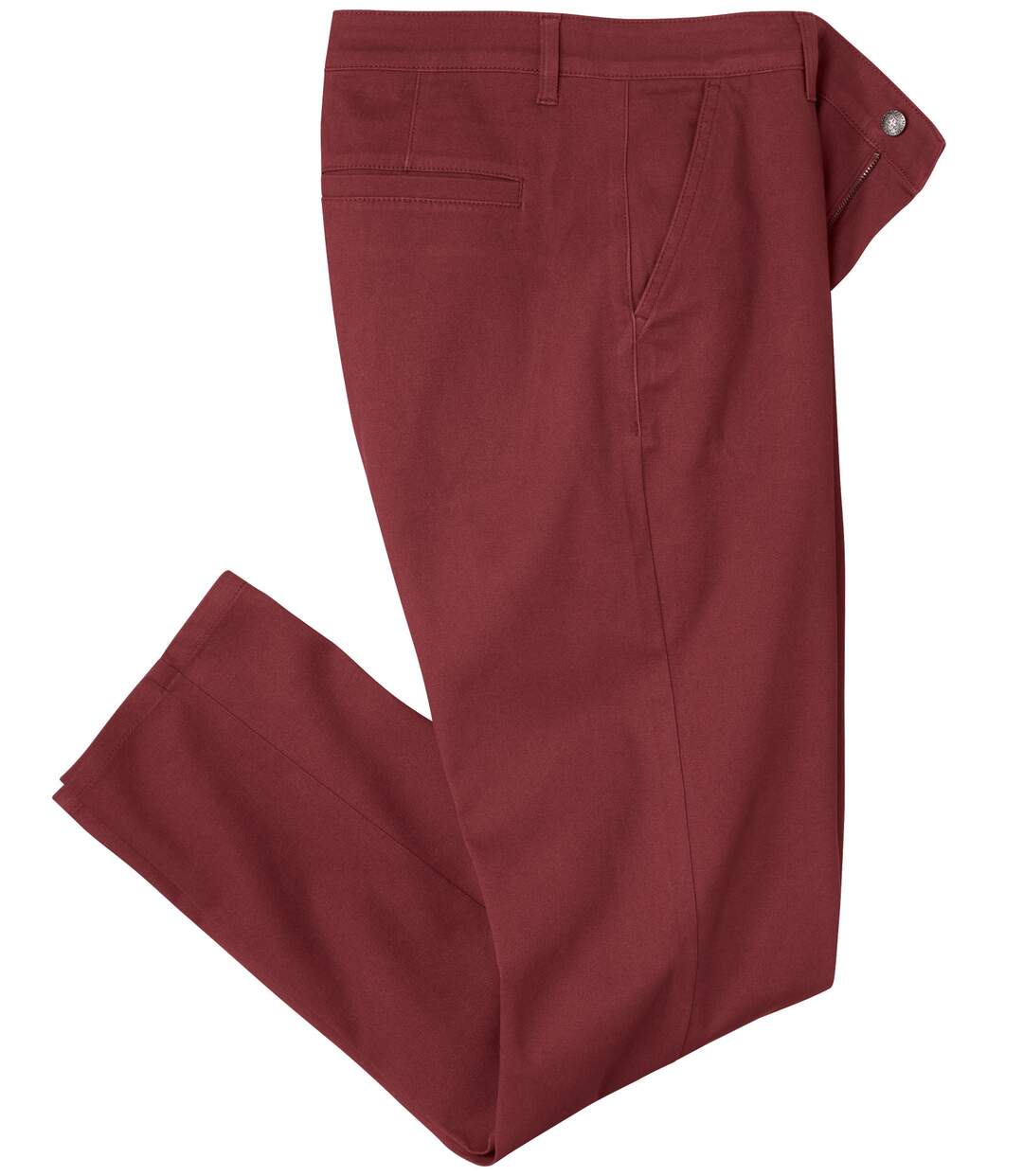 Men's Burgundy Stretchy Chinos-2