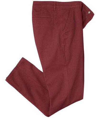 Bordeauxrote Chino-Hose mit Stretch-Effekt