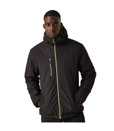 Mens Insulated Waterproof Jacket Black Lime Green Regatta Professional