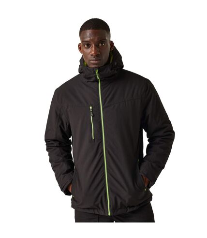 Regatta Mens Navigate Insulated Waterproof Jacket (Black/Lime Green) - UTRG10010