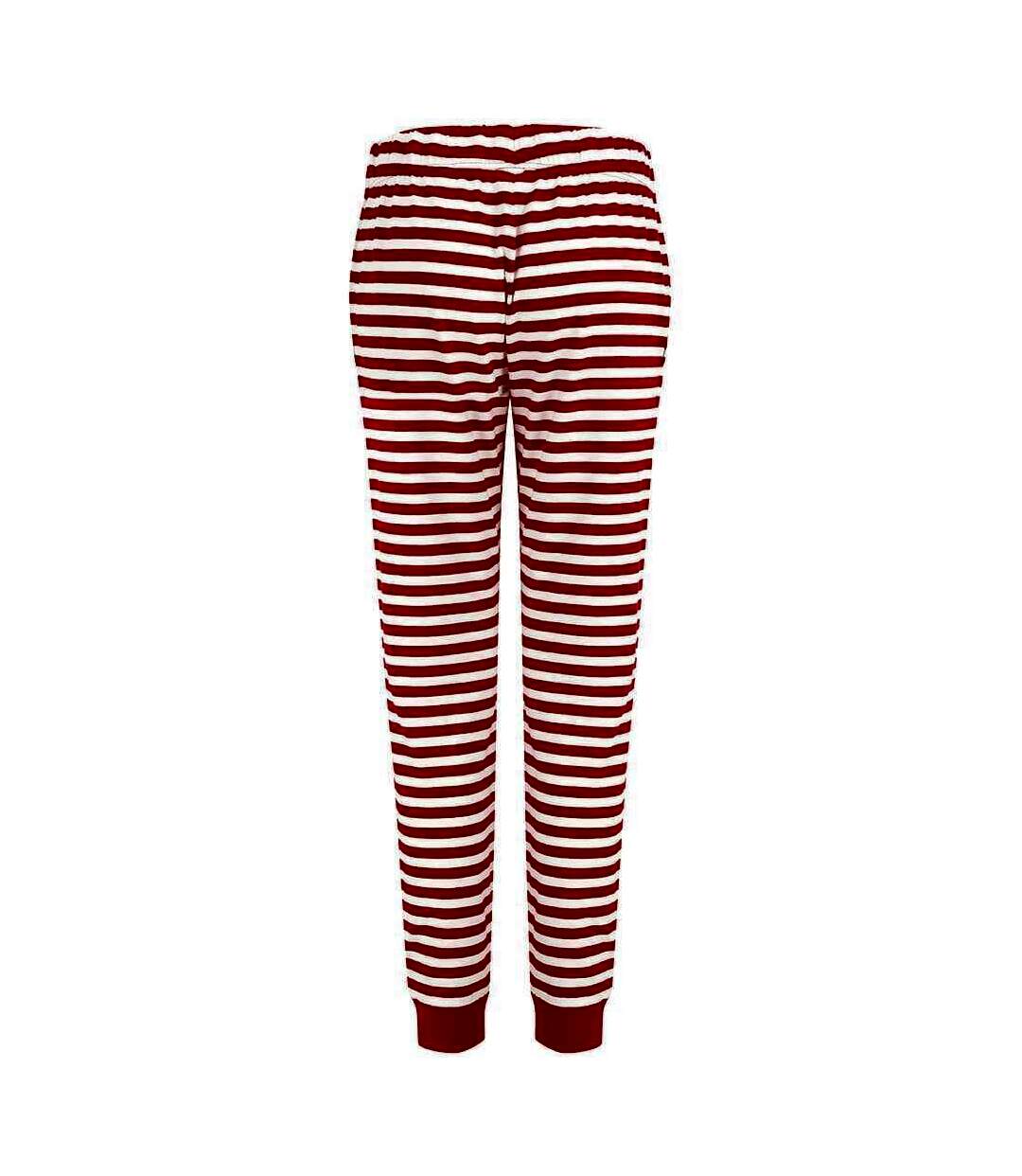 Skinni Fit Pantalon confort à revers pour femmes/femmes (Rouge / blanc) - UTRW7997