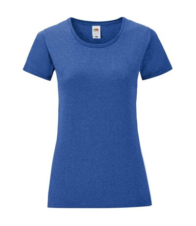 Womens/ladies iconic heather t-shirt heather royal Fruit of the Loom