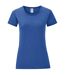 Womens/ladies iconic heather t-shirt heather royal Fruit of the Loom