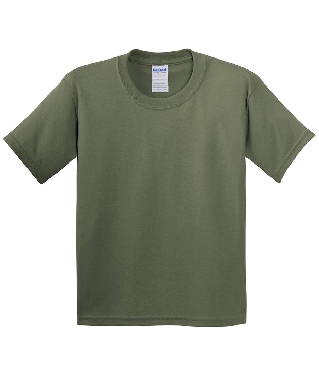 Youth Unisex Heavy Cotton T-shirt Military Green Gildan-1
