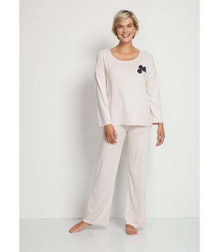 Pyjama uni manches longues maille douce
