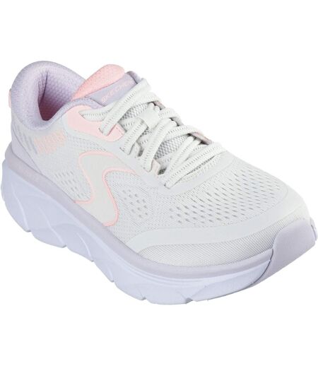 Womens/ladies D´lux Walker 2.0 Active Pace Trainers Off White Pink Skechers