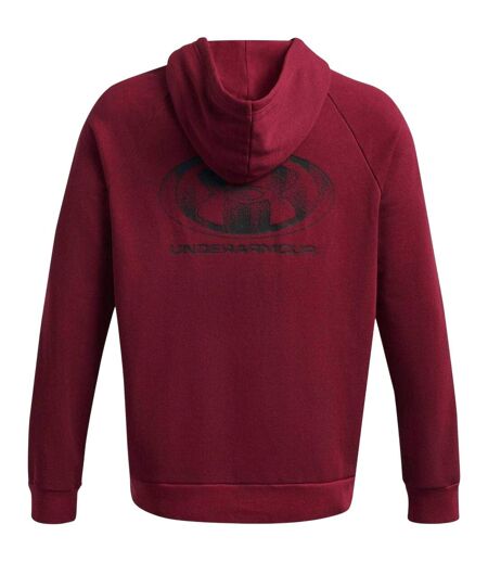 Mens Rival Raglan Drawstring Hoodie Red Under Armour