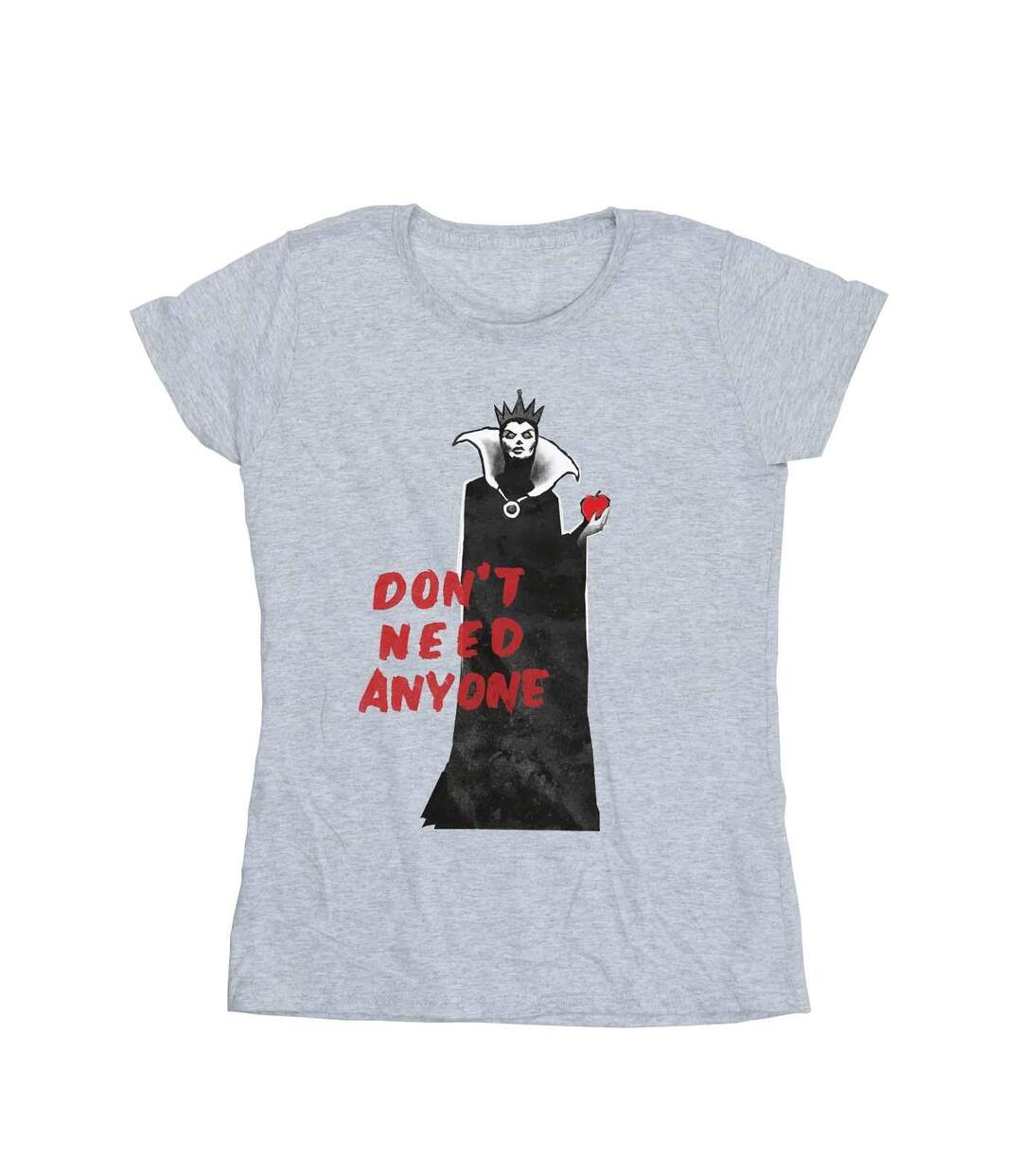 Disney T-shirt en coton Femmes/Ladies Villains Don't Need Anyone (Gris sportif) - UTBI44551-1
