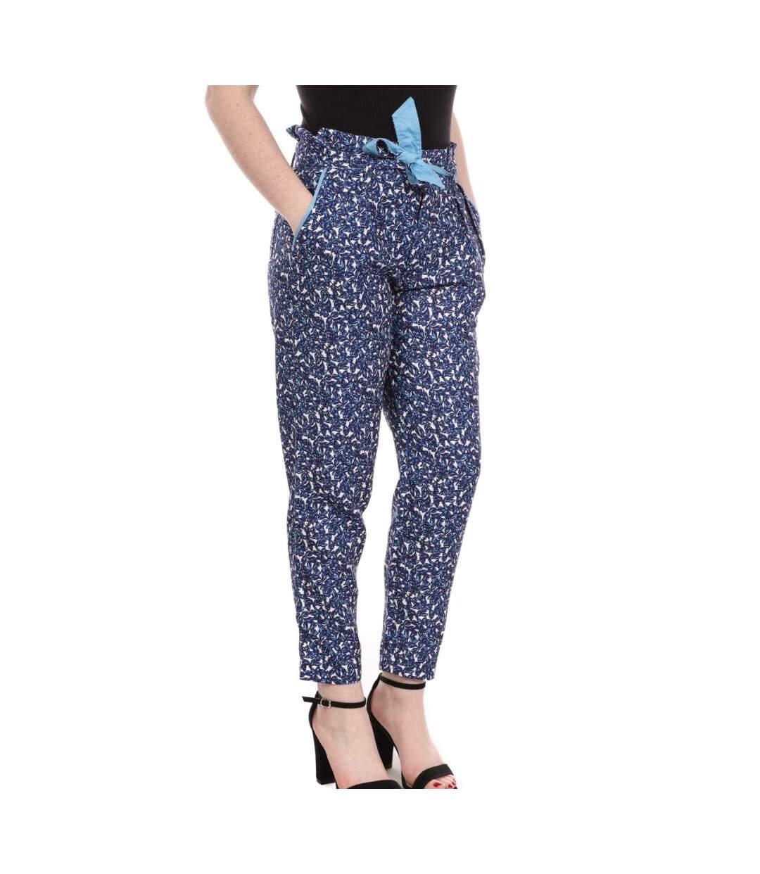 Pantalon Bleu à fleurs Femme Kaporal Polo - S