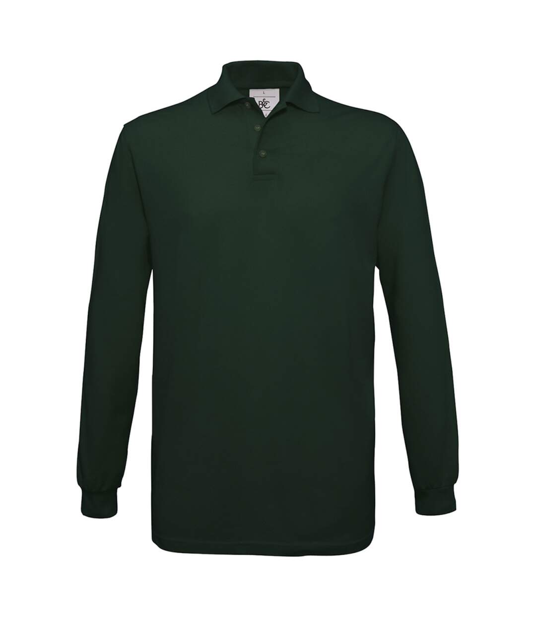 Polo homme manches longues - PU414 - vert bouteille